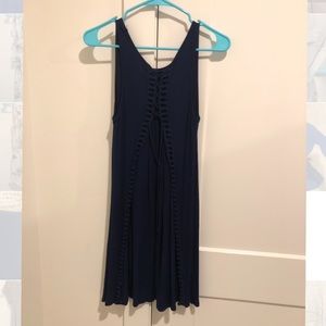 Francesca’s Navy Dress with Lace Up Back